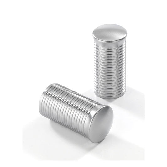 Kustom Tech, FL handlebar grip ends. Ribbed satin aluminum