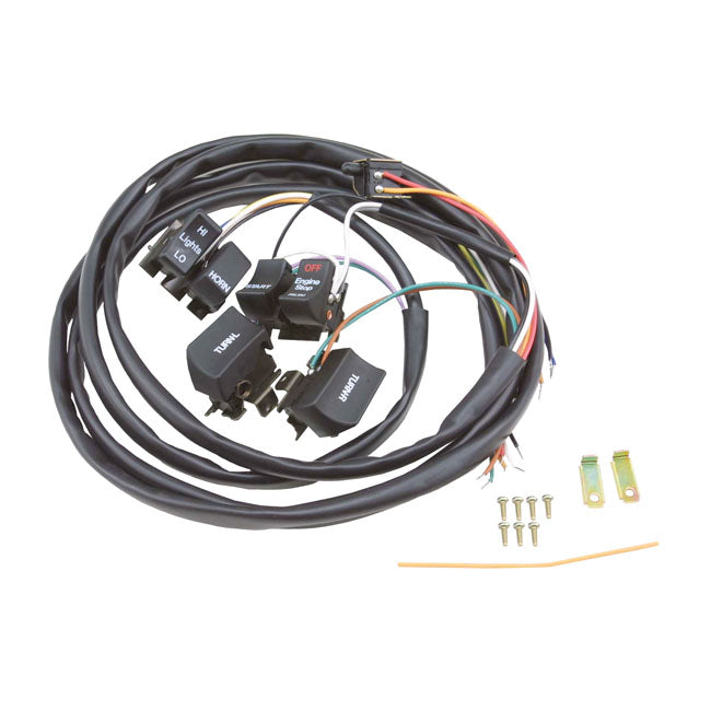 Handlebar wire switch kit Black switches
