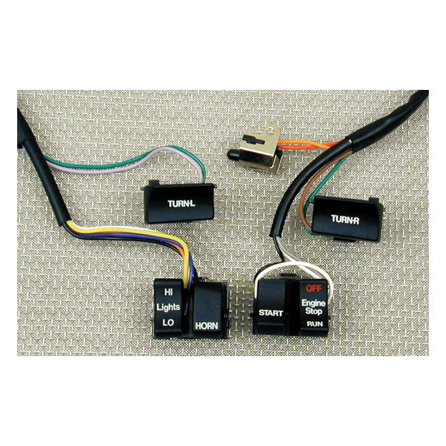 Handlebar wire switch kit Black switches