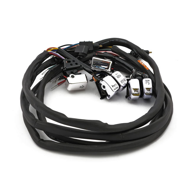 Handlebar switch & wiring kit. Radio. Chrome