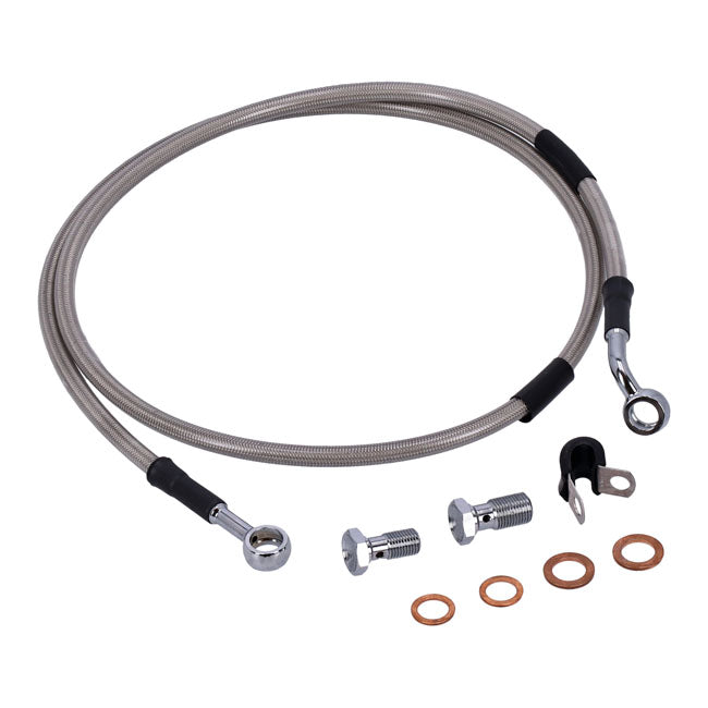 MCS by Goodridge brake line front, stainless clear coated