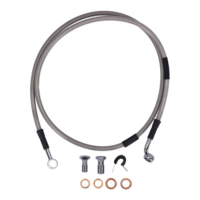MCS by Goodridge brake line front, stainless clear coated