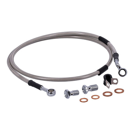 MCS by Goodridge brake line front, stainless clear coated