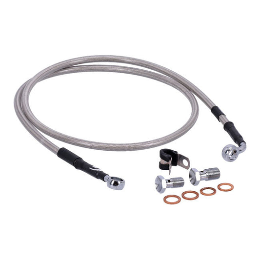 MCS by Goodridge brake line front, stainless clear coated