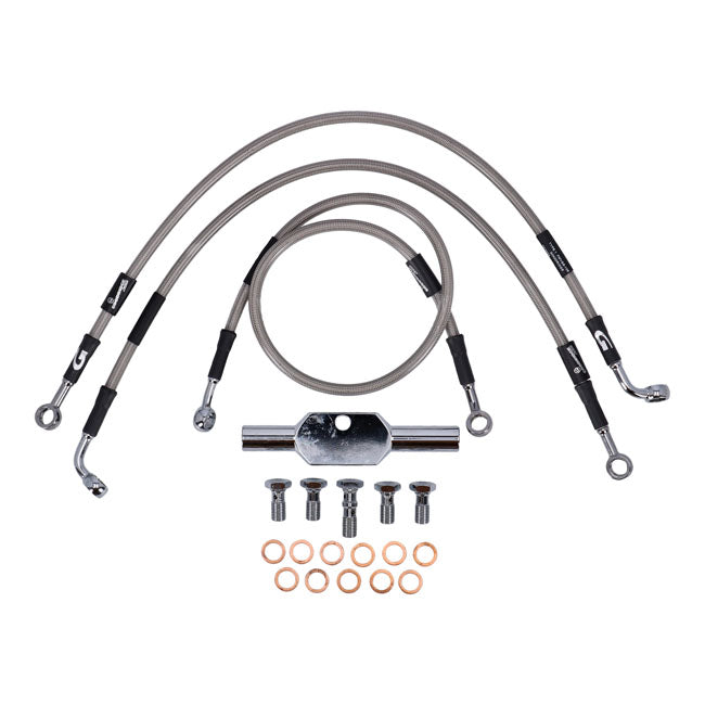 MCS by Goodridge brake line front, stainless clear coated