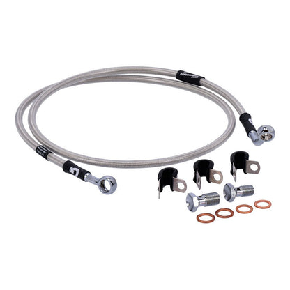 MCS by Goodridge brake line front, stainless clear coated