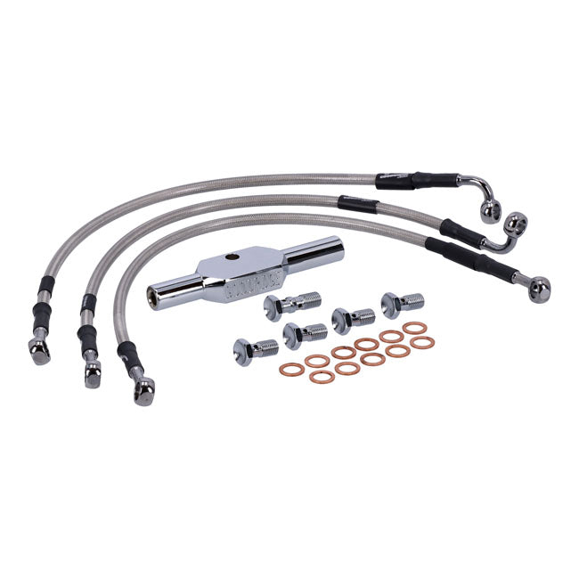 MCS by Goodridge brake line front, stainless clear coated