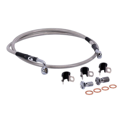 MCS by Goodridge brake line front, stainless clear coated