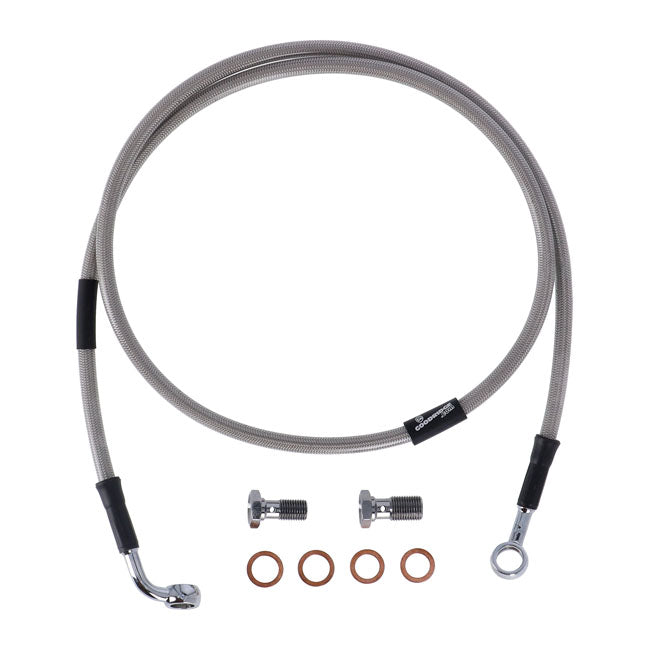 MCS by Goodridge brake line front, stainless clear coated