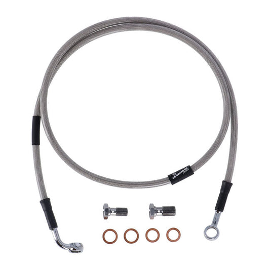 MCS by Goodridge brake line front, stainless clear coated