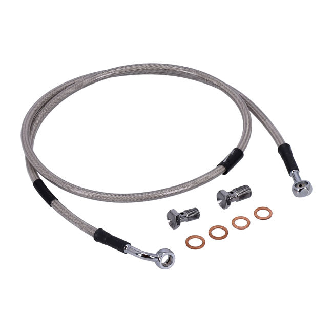 MCS by Goodridge brake line front, stainless clear coated