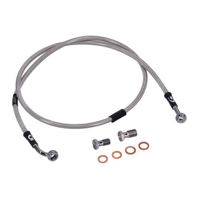 MCS by Goodridge brake line front, stainless clear coated
