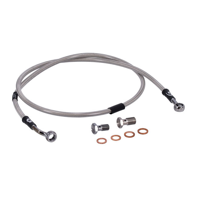 MCS by Goodridge brake line front, stainless clear coated
