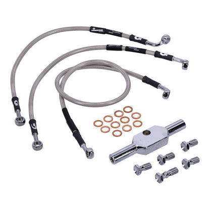 MCS by Goodridge brake line front, stainless clear coated