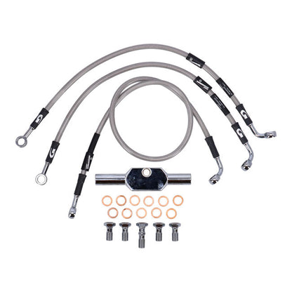MCS by Goodridge brake line front, stainless clear coated