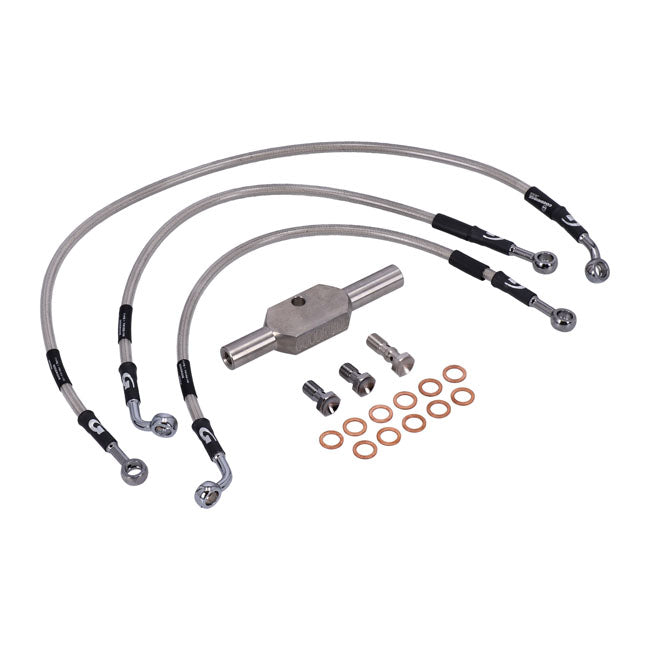 MCS by Goodridge brake line front, stainless clear coated
