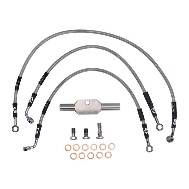 MCS by Goodridge brake line front, stainless clear coated