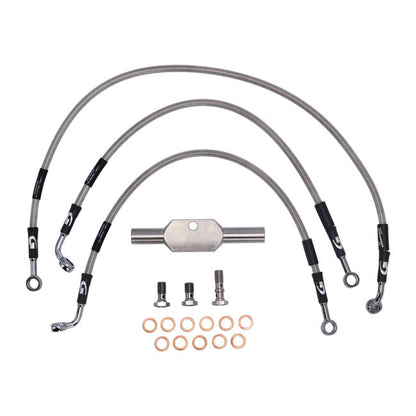 MCS by Goodridge brake line front, stainless clear coated