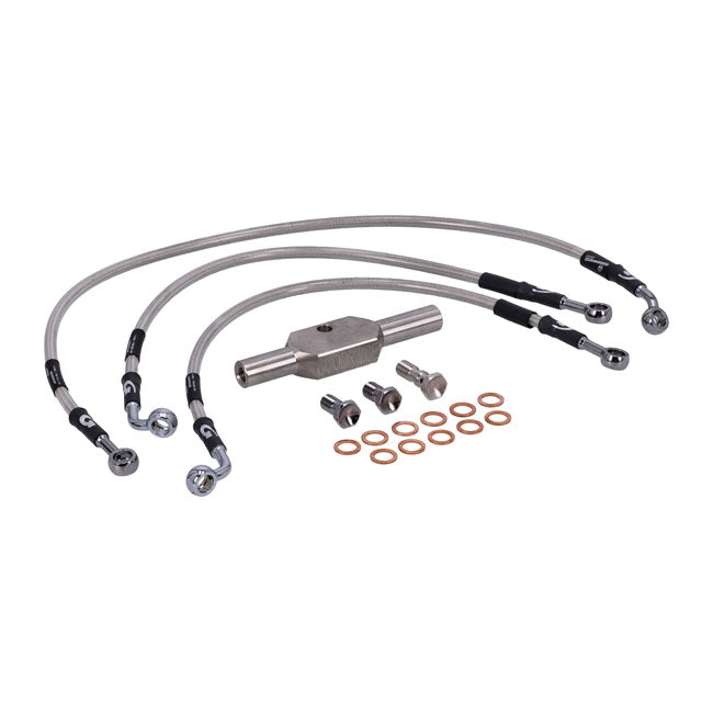 MCS by Goodridge brake line front, stainless clear coated