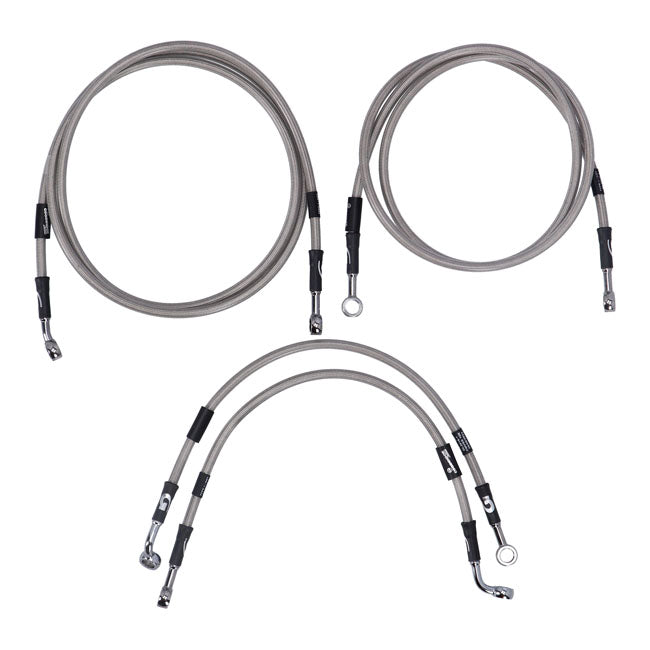 MCS by Goodridge brake line front, stainless clear coated