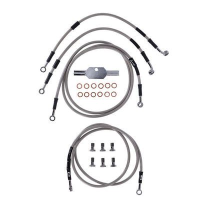 MCS by Goodridge brake line front, stainless clear coated