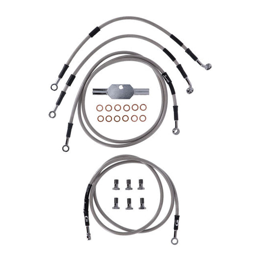 MCS by Goodridge brake line front, stainless clear coated