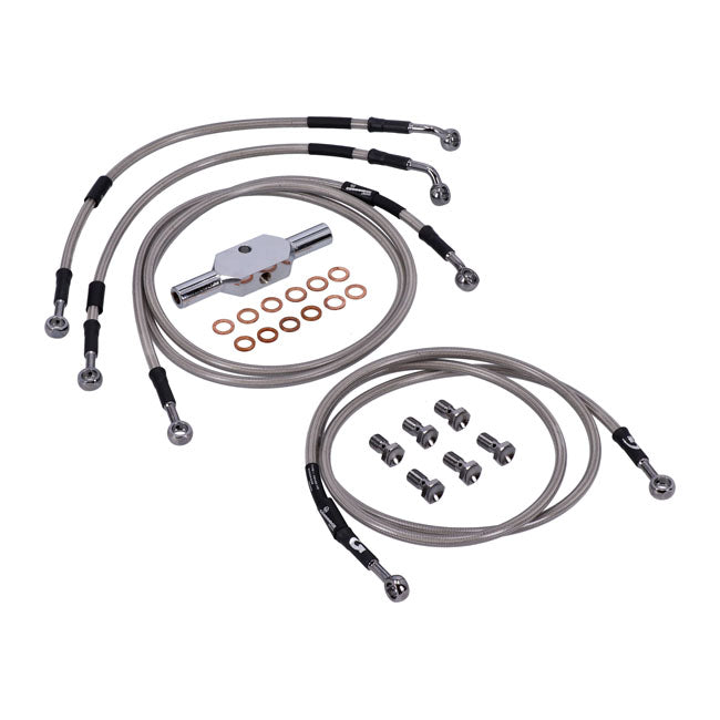 MCS by Goodridge brake line front, stainless clear coated