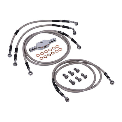 MCS by Goodridge brake line front, stainless clear coated