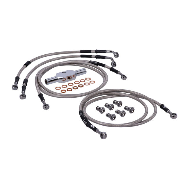 MCS by Goodridge brake line front, stainless clear coated