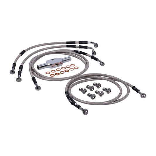 MCS by Goodridge brake line front, stainless clear coated