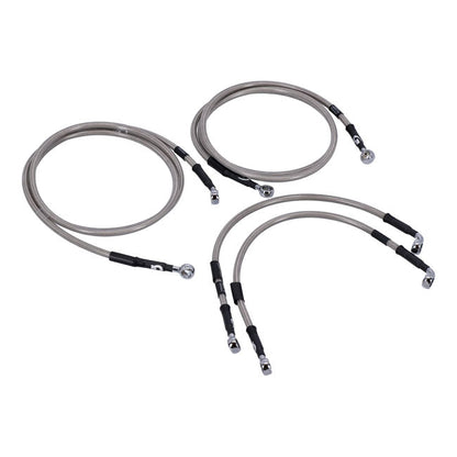 MCS by Goodridge brake line front, stainless clear coated