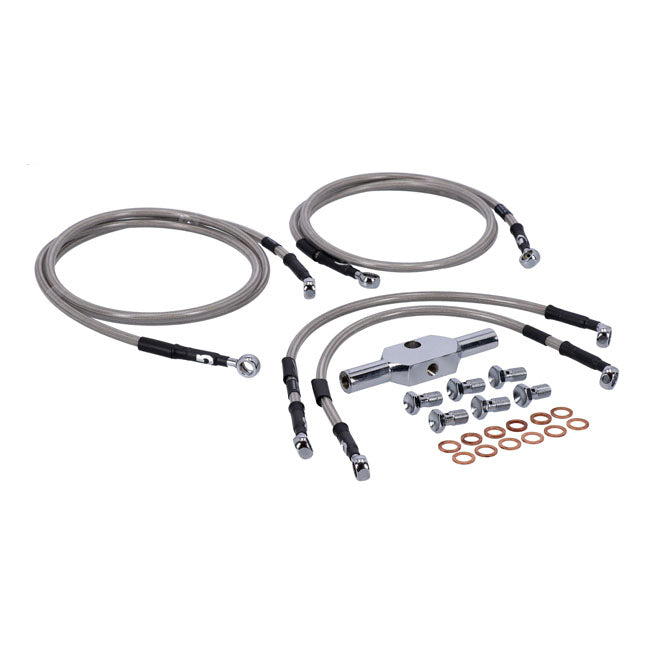 MCS by Goodridge brake line front, stainless clear coated