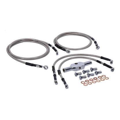 MCS by Goodridge brake line front, stainless clear coated