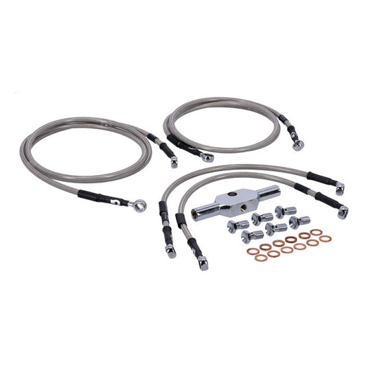 MCS by Goodridge brake line front, stainless clear coated