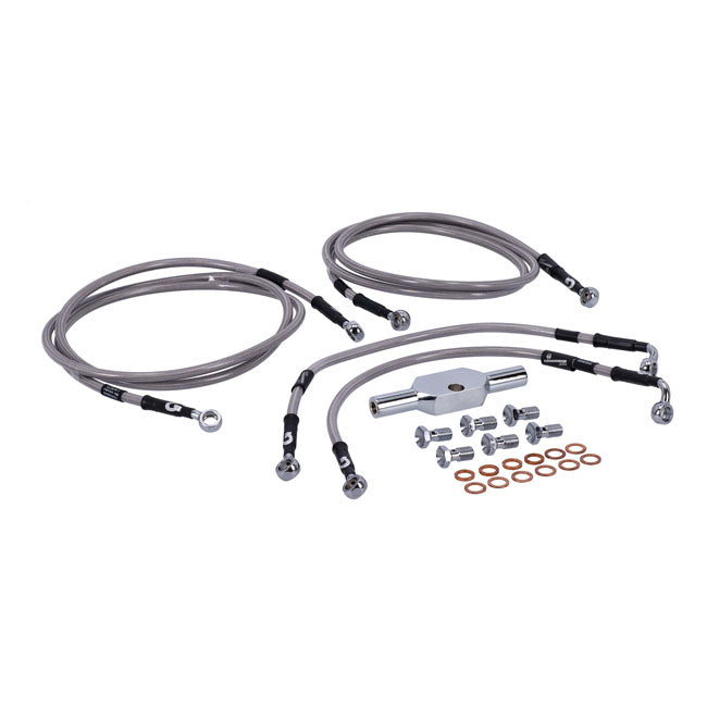 MCS by Goodridge brake line front, stainless clear coated