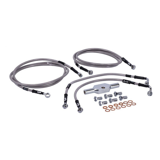 MCS by Goodridge brake line front, stainless clear coated