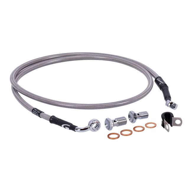 MCS by Goodridge brake line front, stainless clear coated