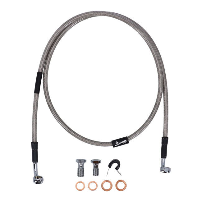 MCS by Goodridge brake line front, stainless clear coated
