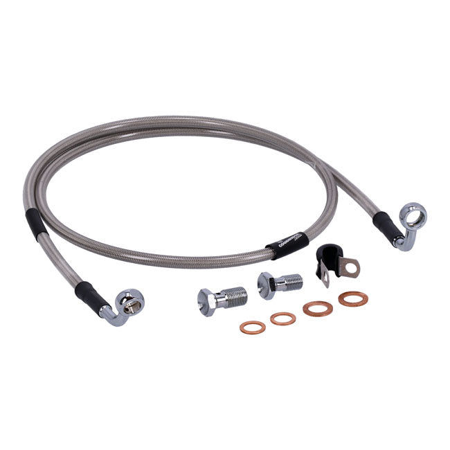 MCS by Goodridge brake line front, stainless clear coated