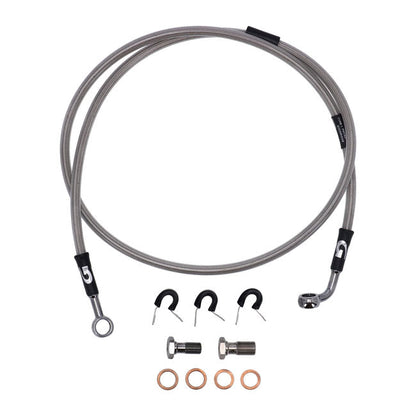MCS by Goodridge brake line front, stainless clear coated