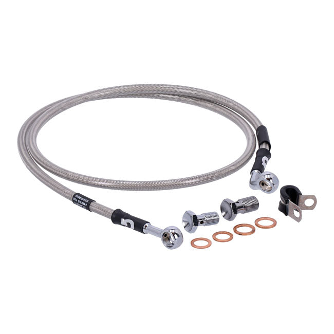 MCS by Goodridge brake line front, stainless clear coated