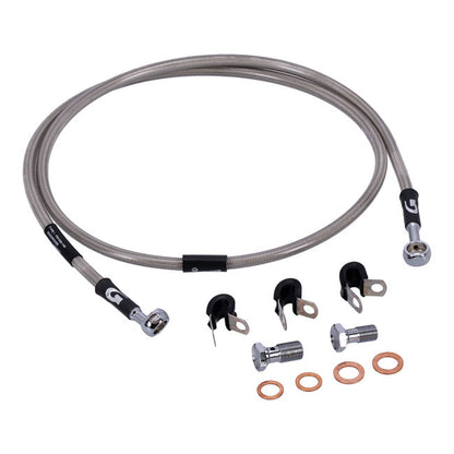 MCS by Goodridge brake line front, stainless clear coated