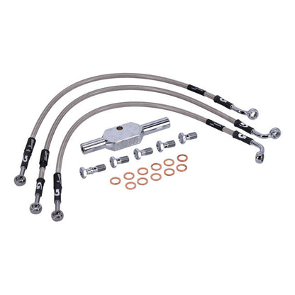 MCS by Goodridge brake line front, stainless clear coated