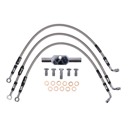 MCS by Goodridge brake line front, stainless clear coated