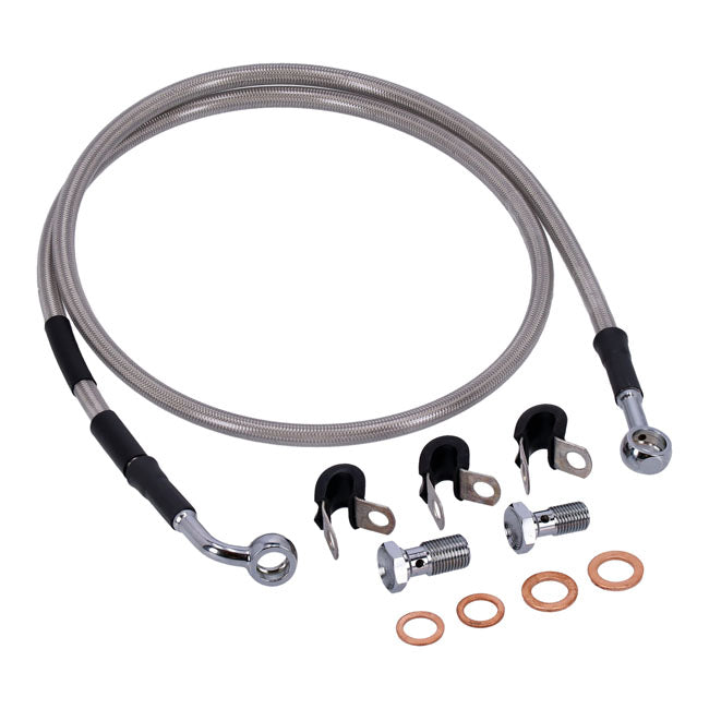 MCS by Goodridge brake line front, stainless clear coated