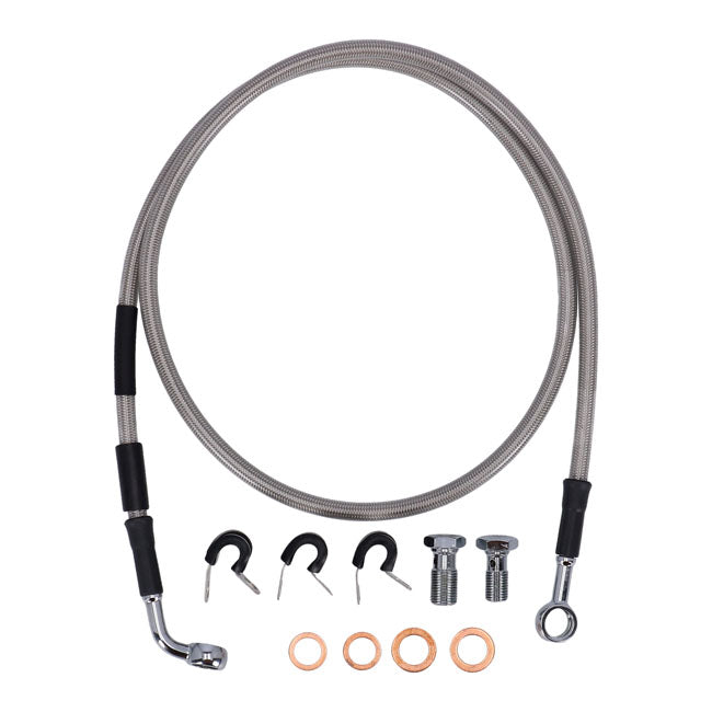 MCS by Goodridge brake line front, stainless clear coated