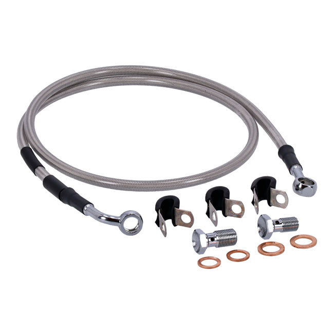 MCS by Goodridge brake line front, stainless clear coated