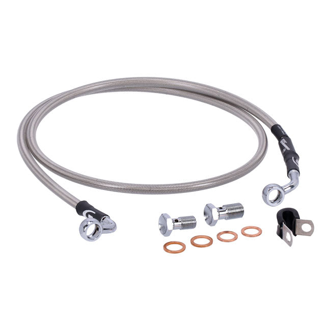 MCS by Goodridge brake line front, stainless clear coated