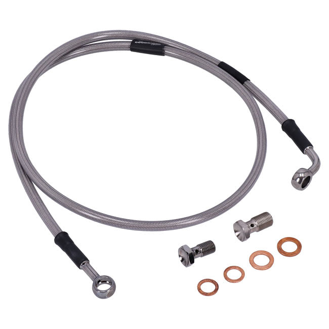 MCS by Goodridge brake line front, stainless clear coated