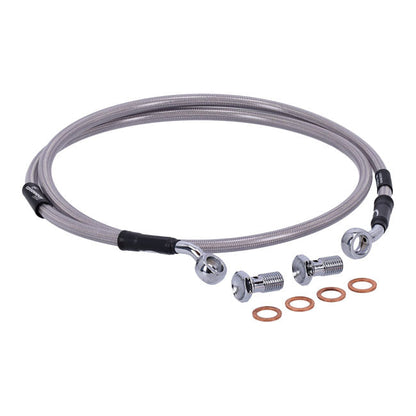 MCS by Goodridge brake line front, stainless clear coated